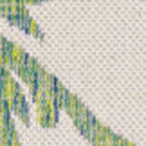 HomeRoots 9' Indoor Outdoor Cream & Green Floral Area Rug - Durable, Low-Maintenance, Perfect for Any Space! 703089