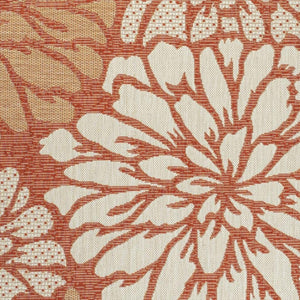 HomeRoots 8' X 10' Vibrant Orange and Cream Floral Area Rug – Durable, Versatile, Perfect for Indoor & Outdoor Use! 703093