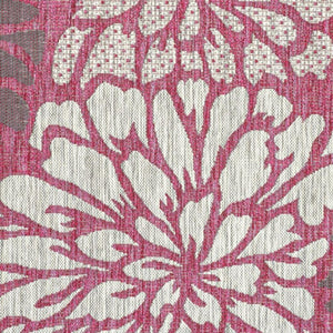 HomeRoots 9' X 12' Fuchsia Floral Area Rug - Stylish Indoor/Outdoor Decor, Durable, Weather-Resistant Design 703099