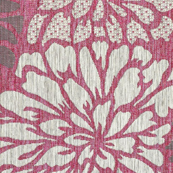 HomeRoots 9' X 12' Fuchsia Floral Area Rug - Stylish Indoor/Outdoor Decor, Durable, Weather-Resistant Design 703099