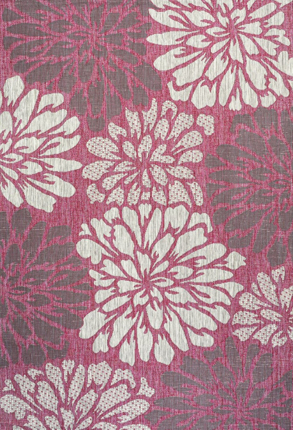 HomeRoots 9' X 12' Fuchsia Floral Area Rug - Stylish Indoor/Outdoor Decor, Durable, Weather-Resistant Design 703099