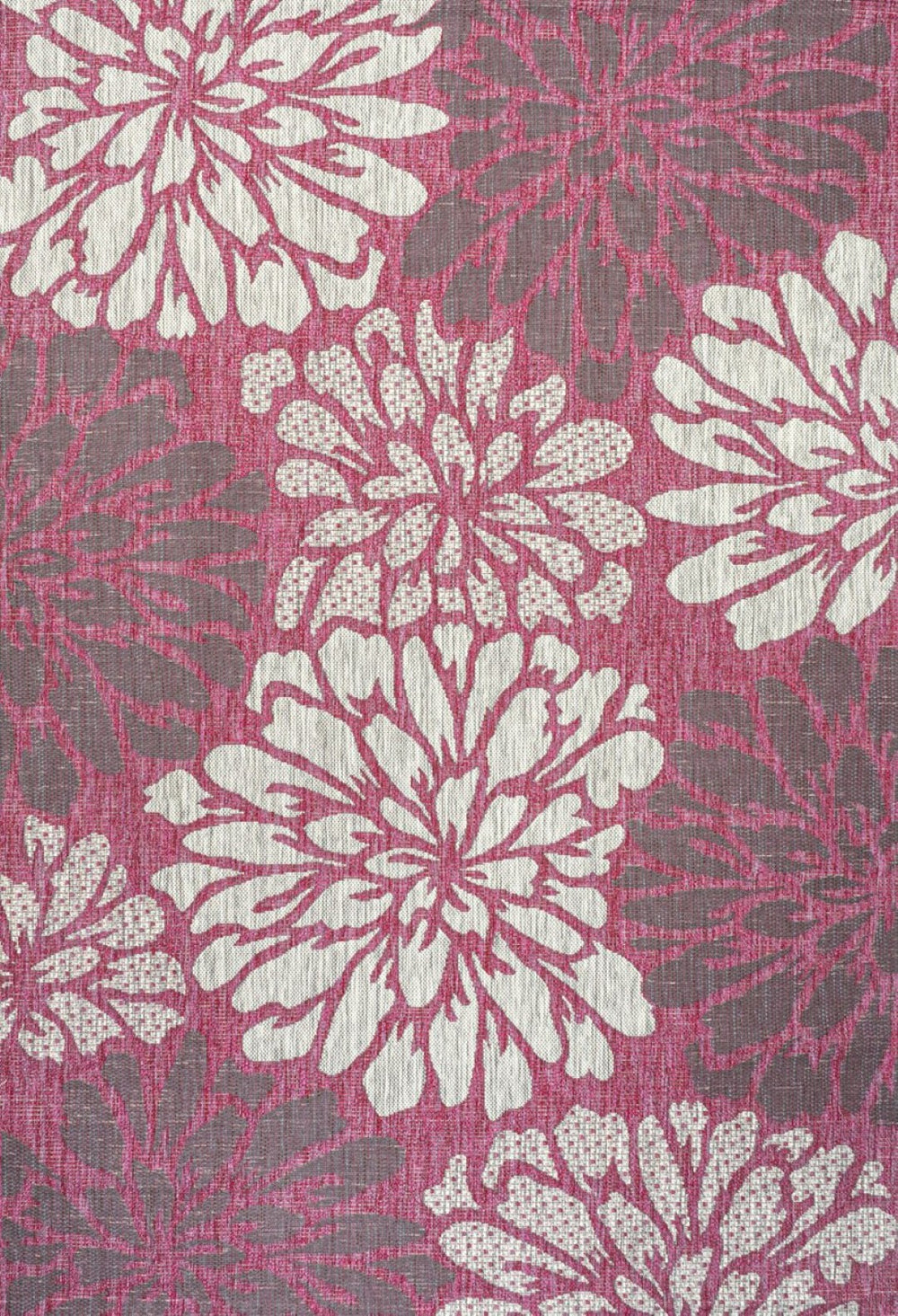 HomeRoots 9' X 12' Fuchsia Floral Area Rug - Stylish Indoor/Outdoor Decor, Durable, Weather-Resistant Design 703099