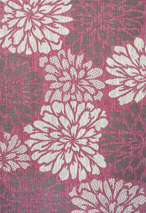 HomeRoots 9' X 12' Fuchsia Floral Area Rug - Stylish Indoor/Outdoor Decor, Durable, Weather-Resistant Design 703099