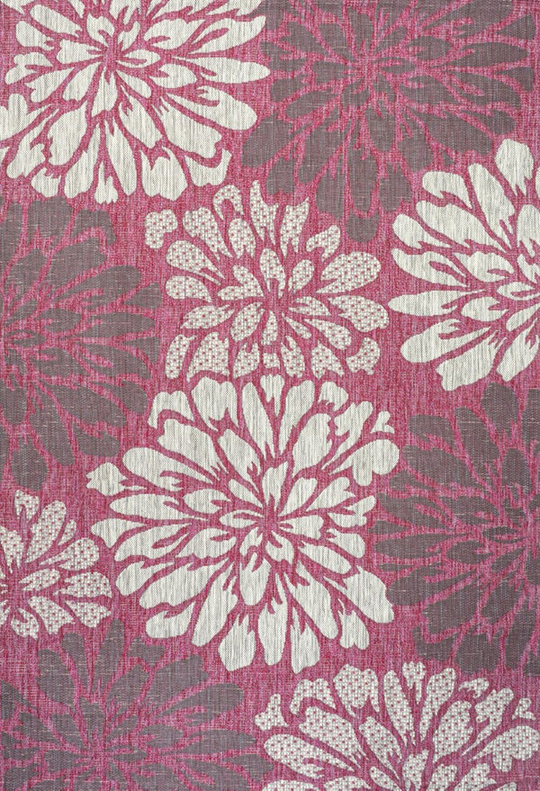 HomeRoots 9' X 12' Fuchsia Floral Area Rug - Stylish Indoor/Outdoor Decor, Durable, Weather-Resistant Design 703099