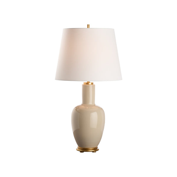 Chelsea House Leigh Ceramic Table Lamp Sandbar Glaze With Gold Base — 30" Transitional Accent Light For Rooms 70310