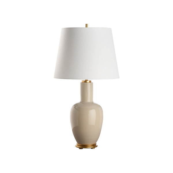 Chelsea House Leigh Ceramic Table Lamp Sandbar Glaze With Gold Base — 30" Transitional Accent Light For Rooms 70310