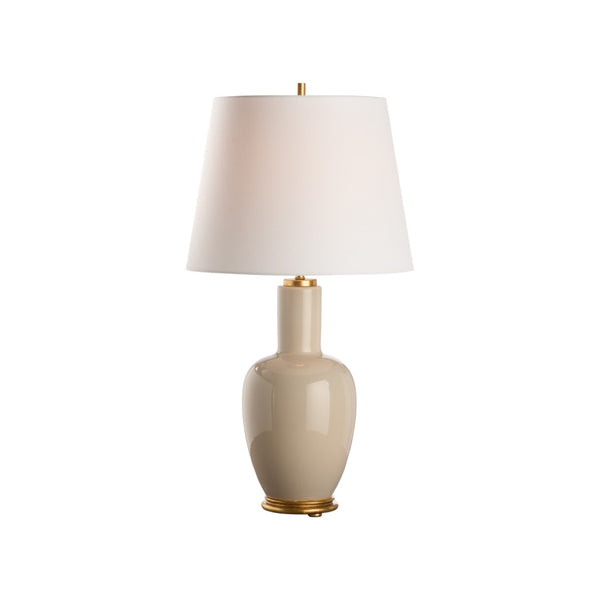 Chelsea House Leigh Ceramic Table Lamp Sandbar Glaze With Gold Base — 30" Transitional Accent Light For Rooms 70310