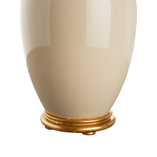 Chelsea House Leigh Ceramic Table Lamp Sandbar Glaze With Gold Base — 30" Transitional Accent Light For Rooms 70310