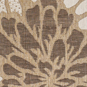 HomeRoots 9' Floral Indoor Outdoor Area Rug in Brown & Cream - Elegant, Durable & Easy-Care for Any Space 703109