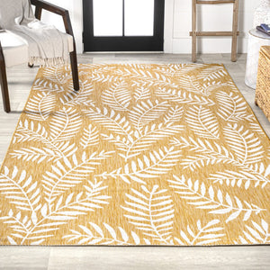 HomeRoots 8' X 10' Cheerful Yellow and Cream Floral Area Rug – Stylish Indoor/Outdoor Décor for Any Space! 703113