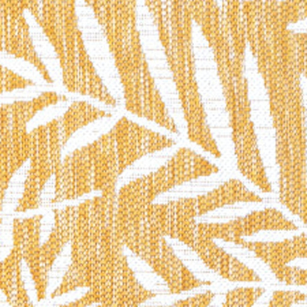 HomeRoots 9' Indoor Outdoor Floral Area Rug in Yellow & Cream - Durable, Fade-Resistant, Easy-Clean Design! 703114