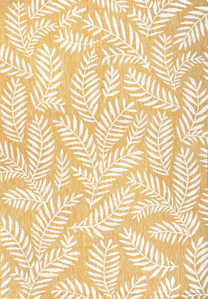 HomeRoots 9' Indoor Outdoor Floral Area Rug in Yellow & Cream - Durable, Fade-Resistant, Easy-Clean Design! 703114