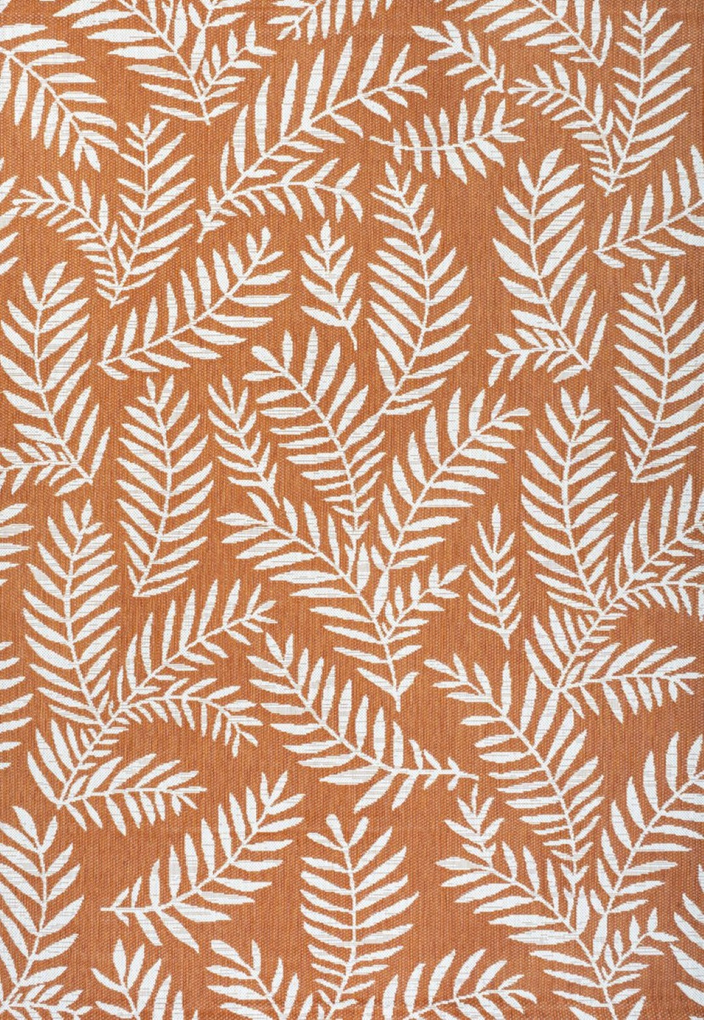 HomeRoots 5' Vibrant Orange and Cream Floral Indoor-Outdoor Area Rug – Durable, Stylish, Easy-Care Design! 703117