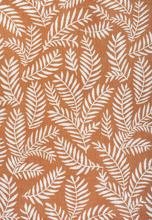 HomeRoots 5' Vibrant Orange and Cream Floral Indoor-Outdoor Area Rug – Durable, Stylish, Easy-Care Design! 703117