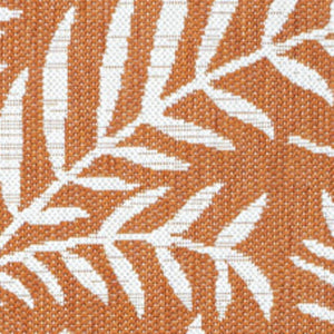 HomeRoots 8' X 10' Elegant Orange and Cream Floral Area Rug for Indoor & Outdoor Use - Durable, Versatile Design 703118