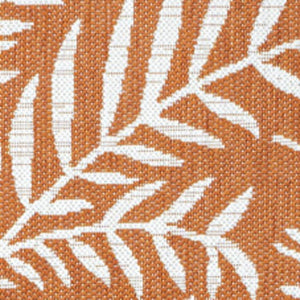 HomeRoots 9' Orange and Cream Floral Indoor Outdoor Area Rug - Durable, Stylish & Low-Maintenance Design! 703119