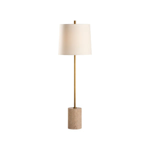 Chelsea House Lambeth Travertine Table Lamp By Jamie Merida — Slim Aged-Brass Minimalist Light For Bedside & Desk 70312