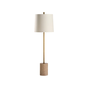 Chelsea House Lambeth Travertine Table Lamp By Jamie Merida — Slim Aged-Brass Minimalist Light For Bedside & Desk 70312