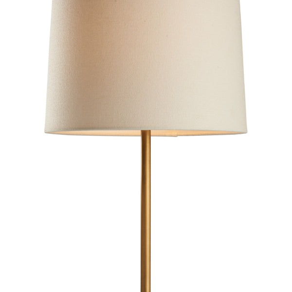 Chelsea House Lambeth Travertine Table Lamp By Jamie Merida — Slim Aged-Brass Minimalist Light For Bedside & Desk 70312