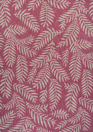 HomeRoots 9' X 12' Vibrant Fuchsia & Light Gray Floral Area Rug for Indoor/Outdoor Versatility & Style 703124