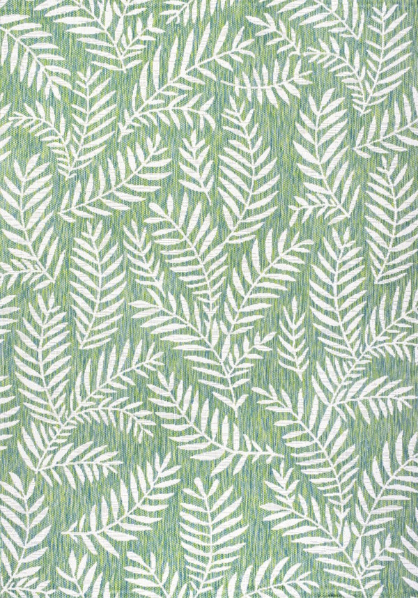 HomeRoots 5' Cream and Green Floral Area Rug - Durable Indoor/Outdoor Design for Living Spaces & Patios 703127