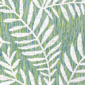 HomeRoots 8' X 10' Elegant Cream and Green Floral Area Rug for Indoor/Outdoor Use – Durable & Stylish Design 703128