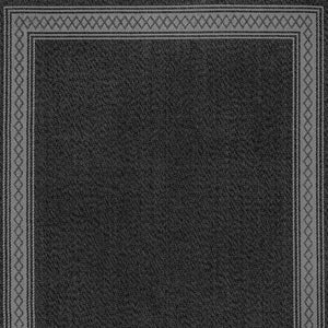 HomeRoots 5' Black and Gray Geometric Indoor Outdoor Area Rug - Modern, Durable, Low-Maintenance Design! 703131