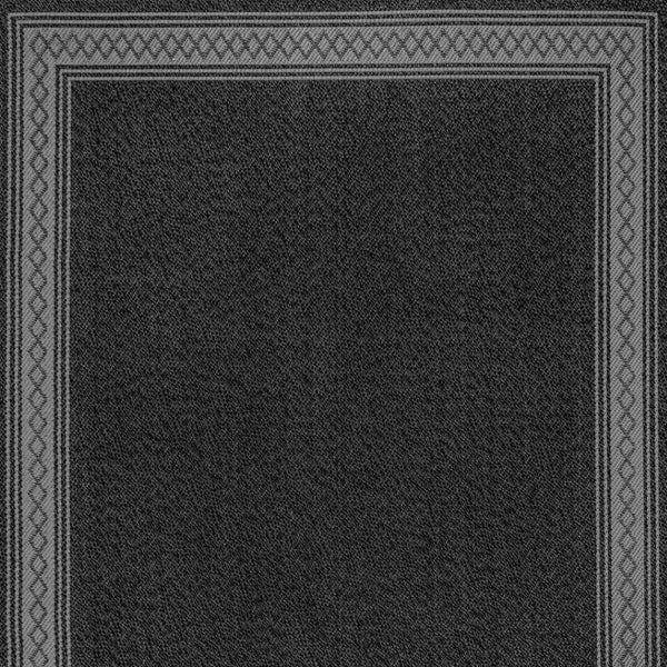 HomeRoots 5' Black and Gray Geometric Indoor Outdoor Area Rug - Modern, Durable, Low-Maintenance Design! 703131