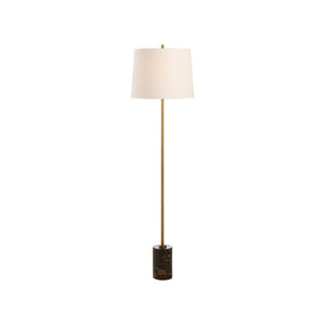 Chelsea House Lambeth Brown Marble Floor Lamp By Jamie Merida — Antique Brass Stem, Minimalist Design, Warm Glow 70314