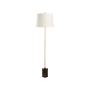 Chelsea House Lambeth Brown Marble Floor Lamp By Jamie Merida — Antique Brass Stem, Minimalist Design, Warm Glow 70314