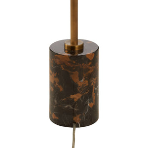 Chelsea House Lambeth Brown Marble Floor Lamp By Jamie Merida — Antique Brass Stem, Minimalist Design, Warm Glow 70314