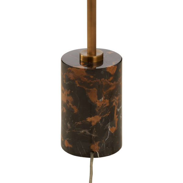 Chelsea House Lambeth Brown Marble Floor Lamp By Jamie Merida — Antique Brass Stem, Minimalist Design, Warm Glow 70314