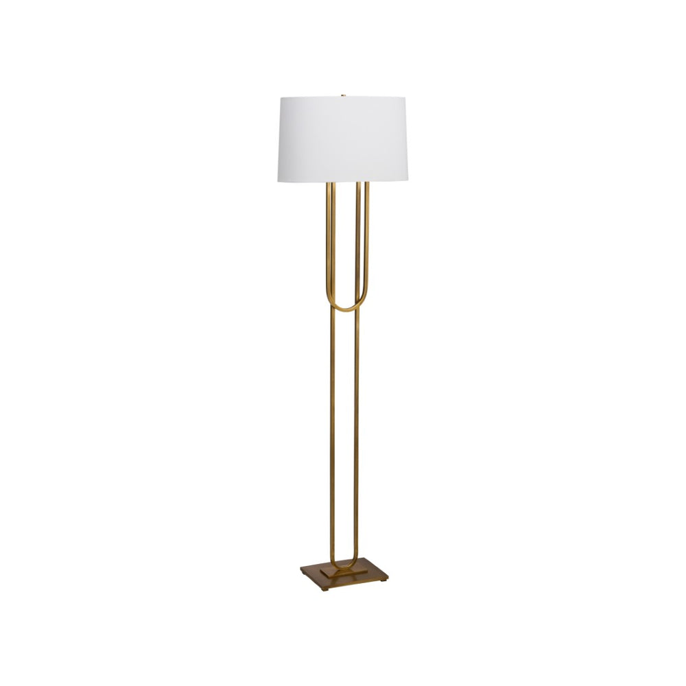 Chelsea House Odeon Sculptural Floor Lamp In Aged Brass By Jamie Merida — Vintage Warmth, Ambient Reading Light 70315