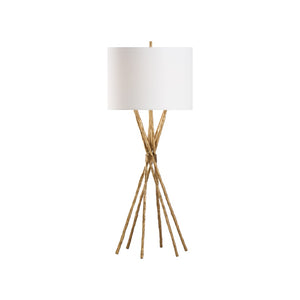 Chelsea House Luma Sculptural Table Lamp With Textured Brass Finish, 35" Ambient Accent Light For Modern Homes 70318