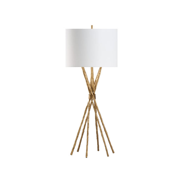 Chelsea House Luma Sculptural Table Lamp With Textured Brass Finish, 35" Ambient Accent Light For Modern Homes 70318