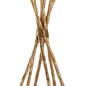 Chelsea House Luma Sculptural Table Lamp With Textured Brass Finish, 35" Ambient Accent Light For Modern Homes 70318