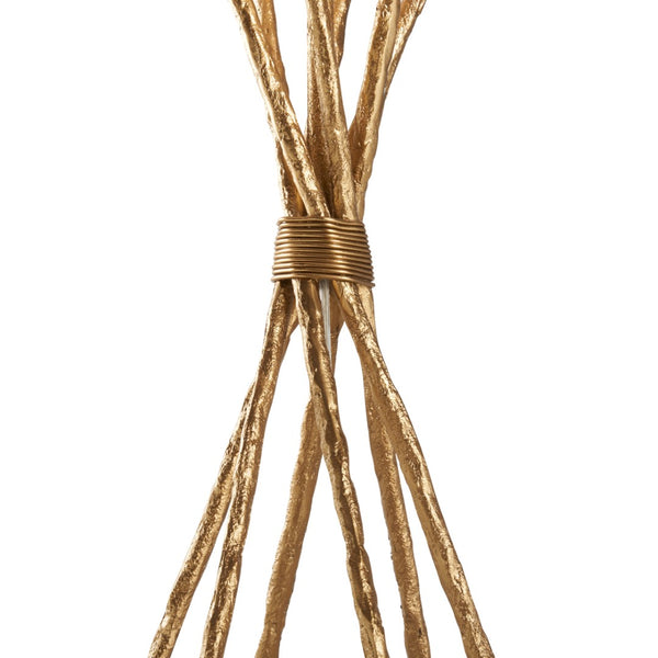 Chelsea House Luma Sculptural Table Lamp With Textured Brass Finish, 35" Ambient Accent Light For Modern Homes 70318