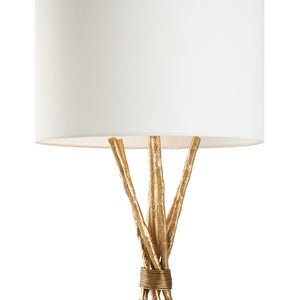 Chelsea House Luma Sculptural Table Lamp With Textured Brass Finish, 35" Ambient Accent Light For Modern Homes 70318