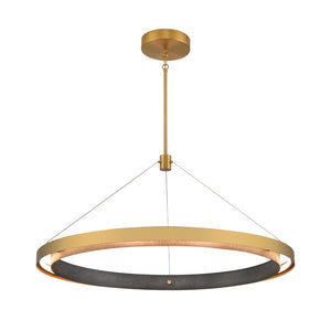 Fagan 33.5'' Wide Integrated LED Chandelier - Brushed Brass with Forged Iron 70318/LED Elk Lighting