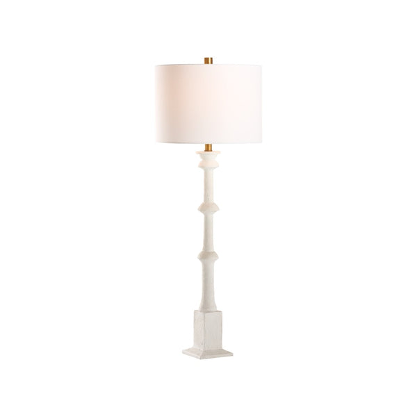 Chelsea House Lawrence Sculptural Table Lamp — 39.5" Plaster-White Textured Statue Lamp For Elegant Minimalist Spaces 70319