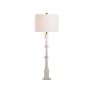 Chelsea House Lawrence Sculptural Table Lamp — 39.5" Plaster-White Textured Statue Lamp For Elegant Minimalist Spaces 70319