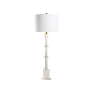 Chelsea House Lawrence Sculptural Table Lamp — 39.5" Plaster-White Textured Statue Lamp For Elegant Minimalist Spaces 70319