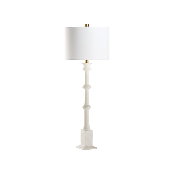 Chelsea House Lawrence Sculptural Table Lamp — 39.5" Plaster-White Textured Statue Lamp For Elegant Minimalist Spaces 70319