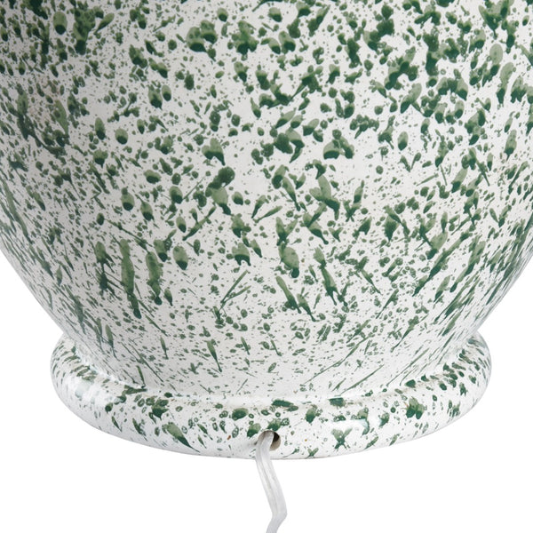 Chelsea House Spatter Ceramic Table Lamp In Green And White Spatter Glaze — 28.5" Curved Ambient Lighting Accent 70320