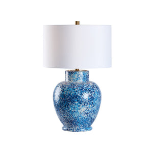 Chelsea House Spatter Ceramic Table Lamp In Blue Spatter Glaze — Hand-Applied Textured Finish, 28.5" H Ambient Light 70321