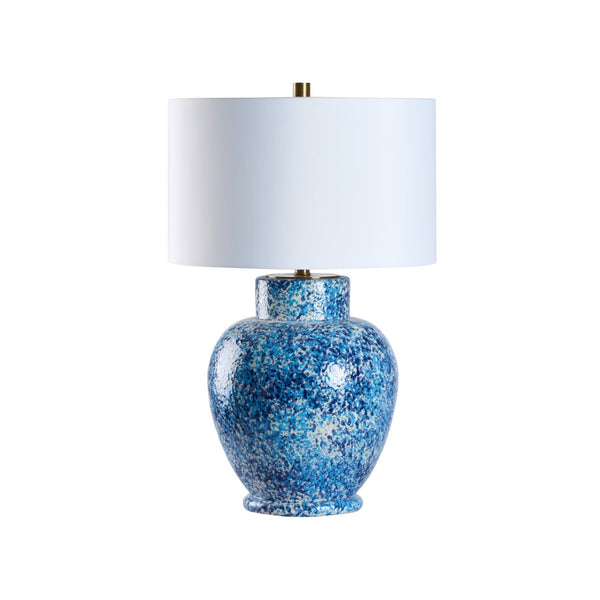 Chelsea House Spatter Ceramic Table Lamp In Blue Spatter Glaze — Hand-Applied Textured Finish, 28.5" H Ambient Light 70321