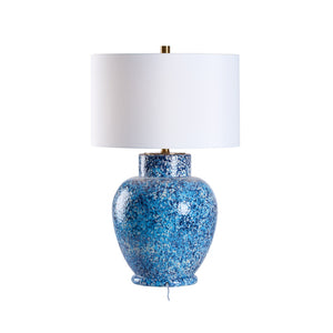 Chelsea House Spatter Ceramic Table Lamp In Blue Spatter Glaze — Hand-Applied Textured Finish, 28.5" H Ambient Light 70321