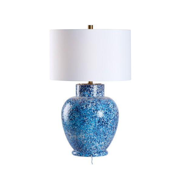 Chelsea House Spatter Ceramic Table Lamp In Blue Spatter Glaze — Hand-Applied Textured Finish, 28.5" H Ambient Light 70321