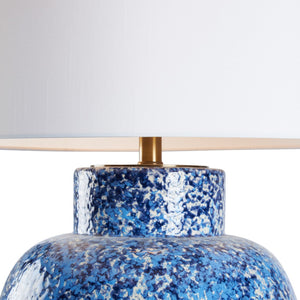 Chelsea House Spatter Ceramic Table Lamp In Blue Spatter Glaze — Hand-Applied Textured Finish, 28.5" H Ambient Light 70321