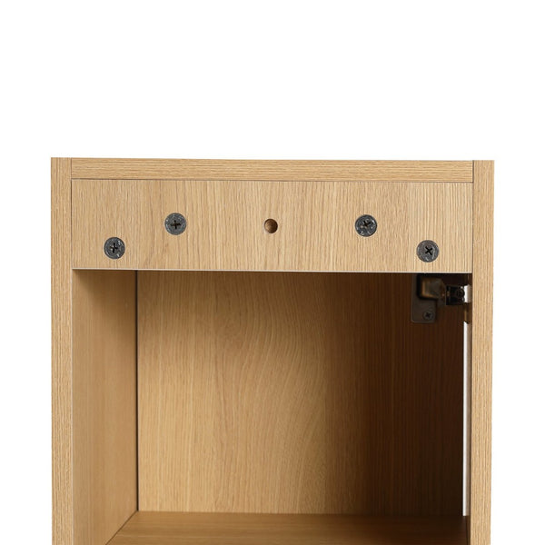 English Elm 12 Inch Oak Wall Mounted Bathroom Cabinet Soft Close Door Engineered Wood Storage W1972P457938